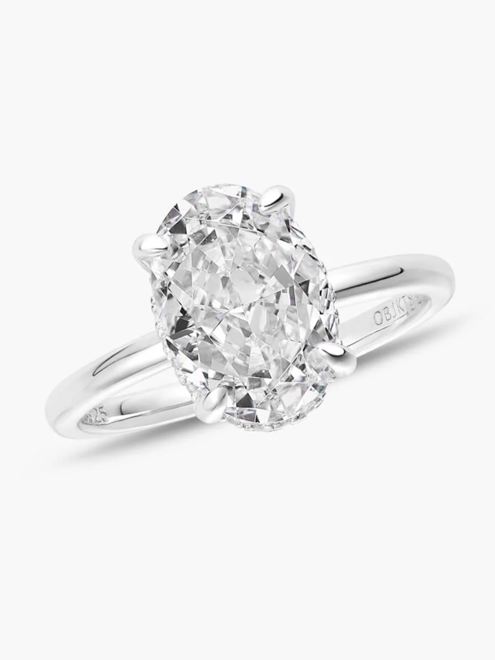 OBJKTS JEWELRY Cubic Zirconia solitaire and band - sold as set!